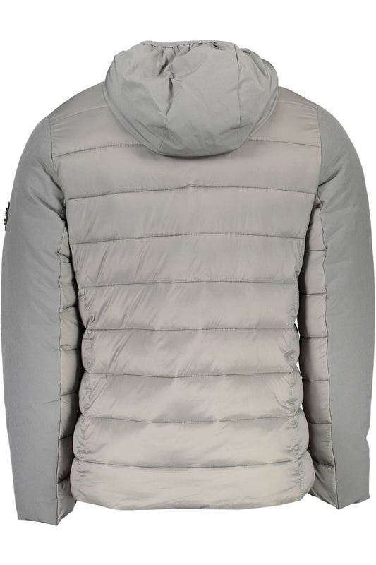 Gray Polyester Men Jacket