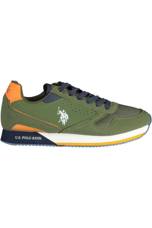 Green Polyester Men Sneaker