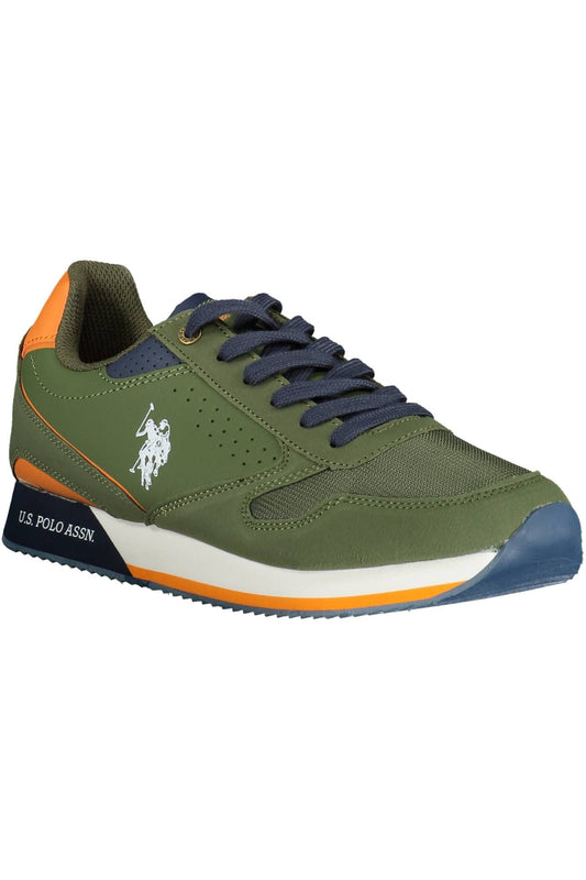 Green Polyester Men Sneaker
