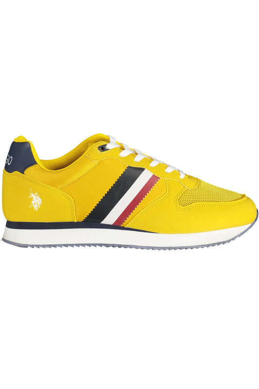 Yellow Polyester Men Sneaker
