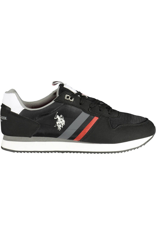 Black Polyester Men Sneaker