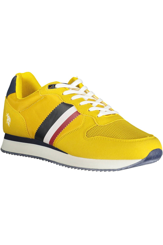 Yellow Polyester Men Sneaker