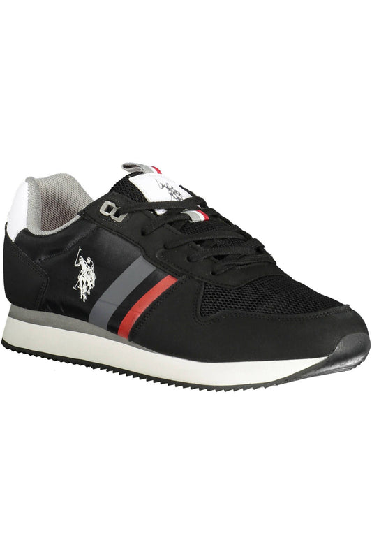 Black Polyester Men Sneaker