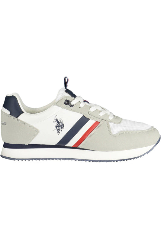 White Polyester Men Sneaker