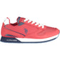 Red Polyester Mens Sneaker