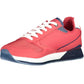 Red Polyester Mens Sneaker