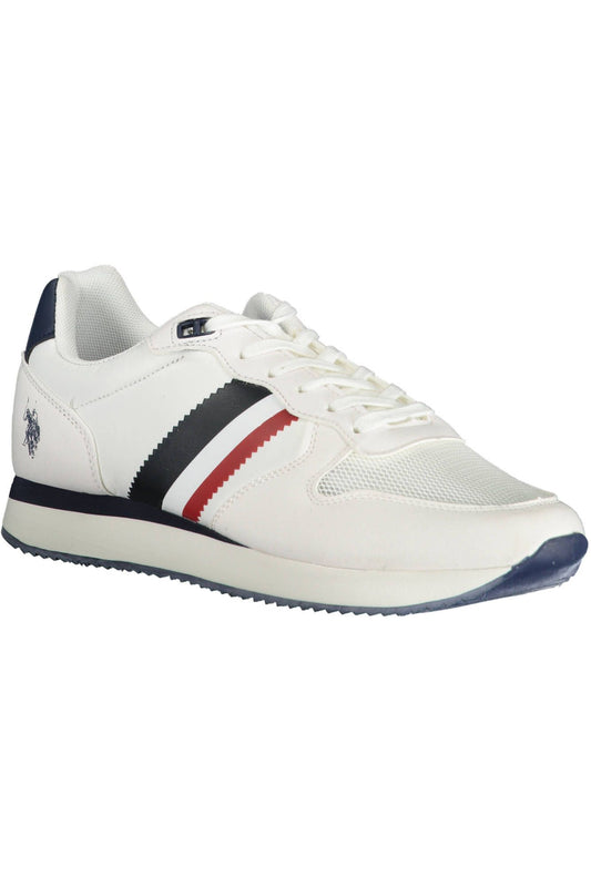 White Polyester Men Sneaker