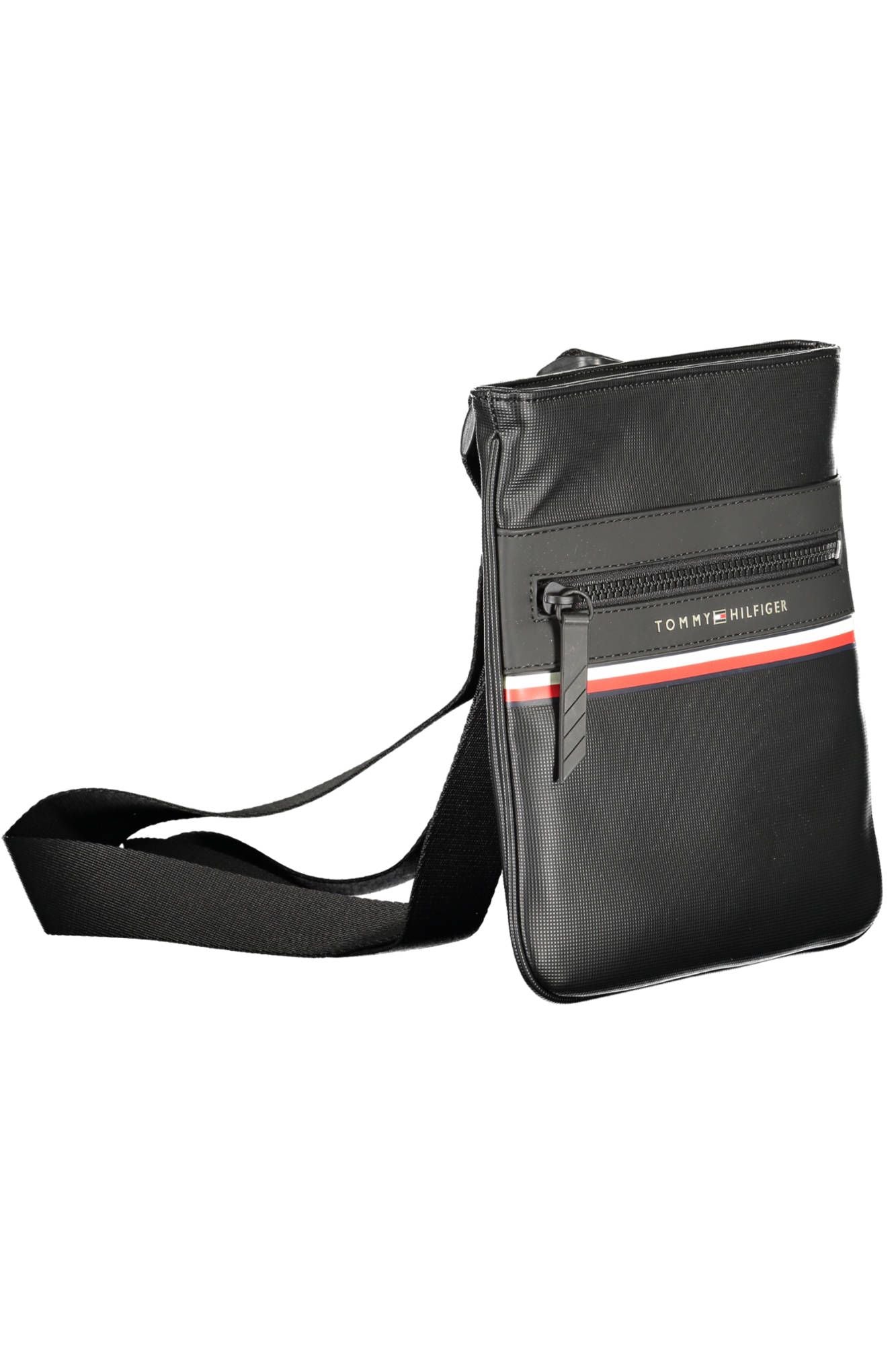 Black Polyurethane Men Shoulder Bag