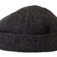 Chic Gray Virgin Wool Docker Hat