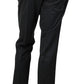 Men's Skinny Black Wool Evening Dress Pant