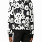 Elegant White Cotton Hoodie with Chic Print