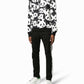 Elegant White Cotton Hoodie with Chic Print