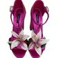 Fuchsia Jewel Embellished Lambskin Pumps
