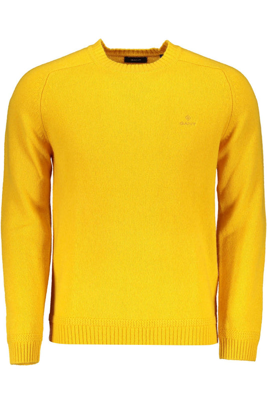 Yellow Wool Men Sweater