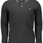 Black Cotton Men Polo Shirt
