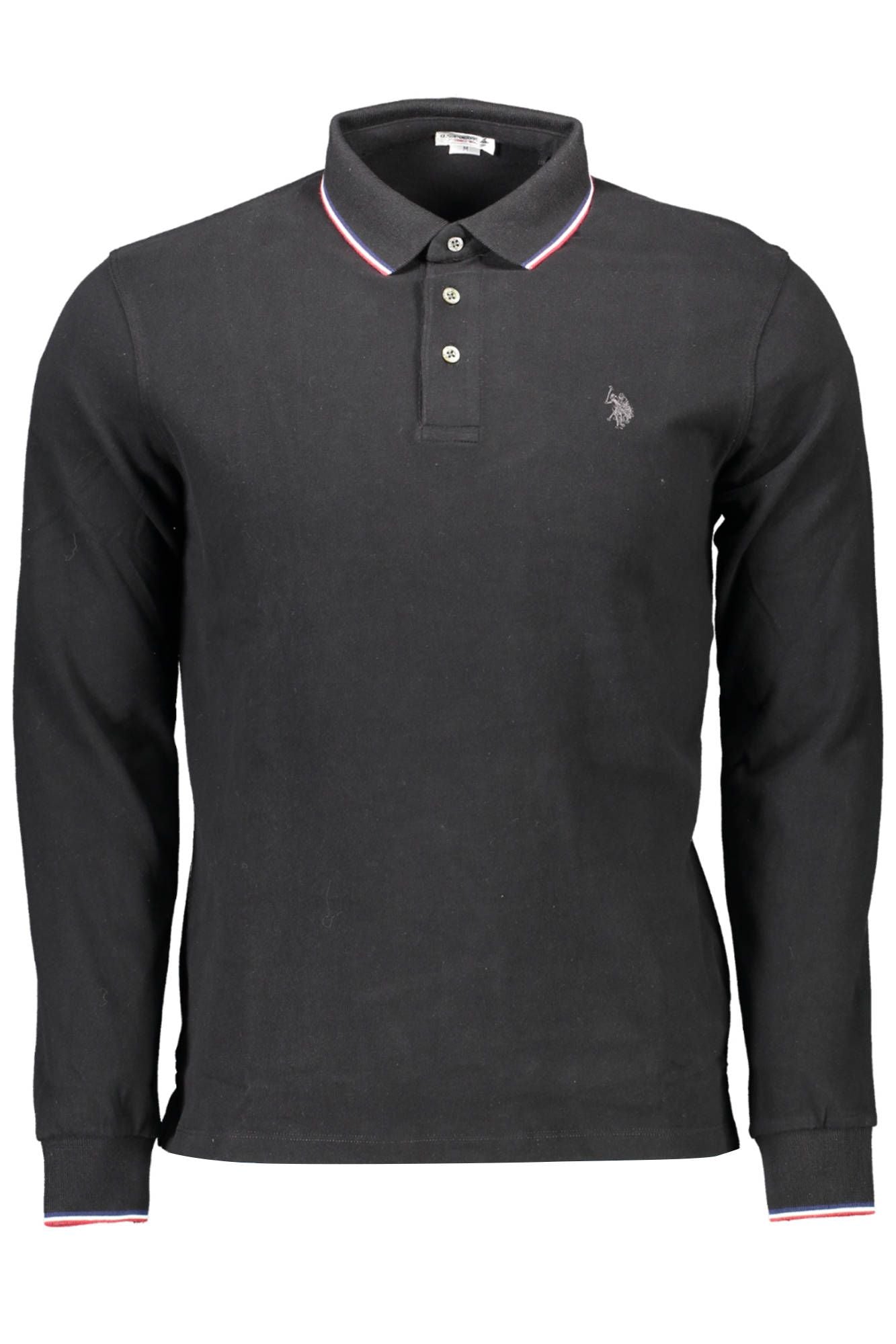 Black Cotton Men Polo Shirt