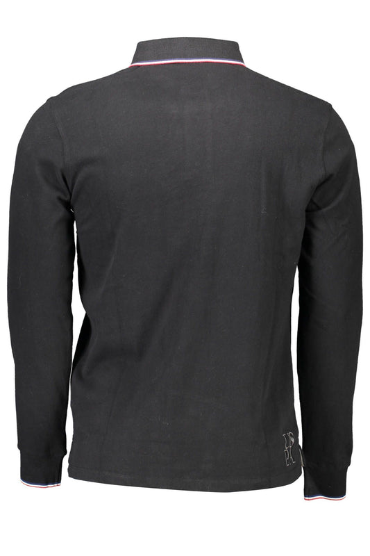 Black Cotton Men Polo Shirt