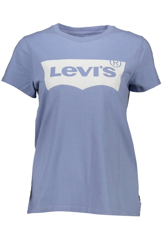 Light Blue Cotton Women T-Shirt