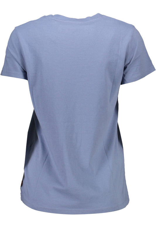 Light Blue Cotton Women T-Shirt