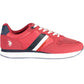 Red Polyester Men Sneaker