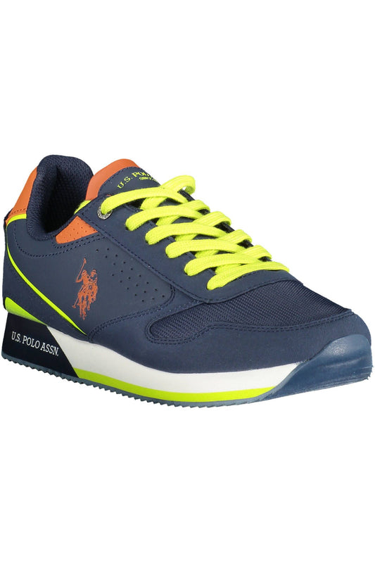Blue Polyester Men Sneaker