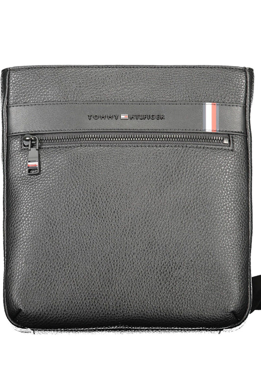 Black Polyurethane Men Shoulder Bag