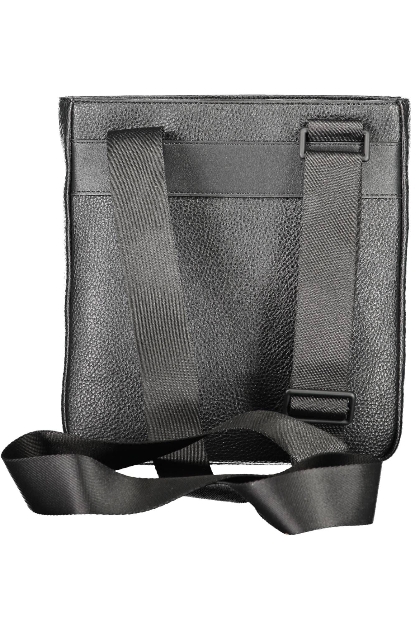 Black Polyurethane Men Shoulder Bag