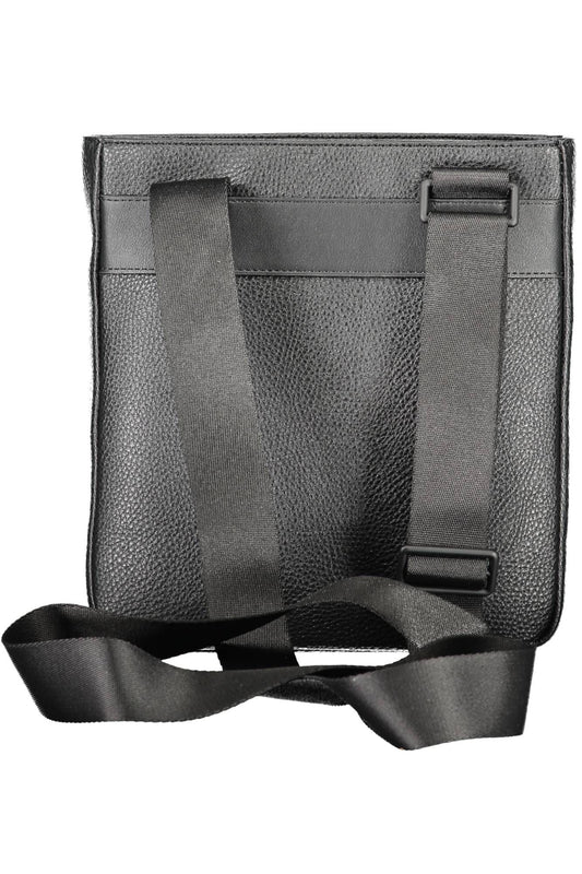 Black Polyurethane Men Shoulder Bag