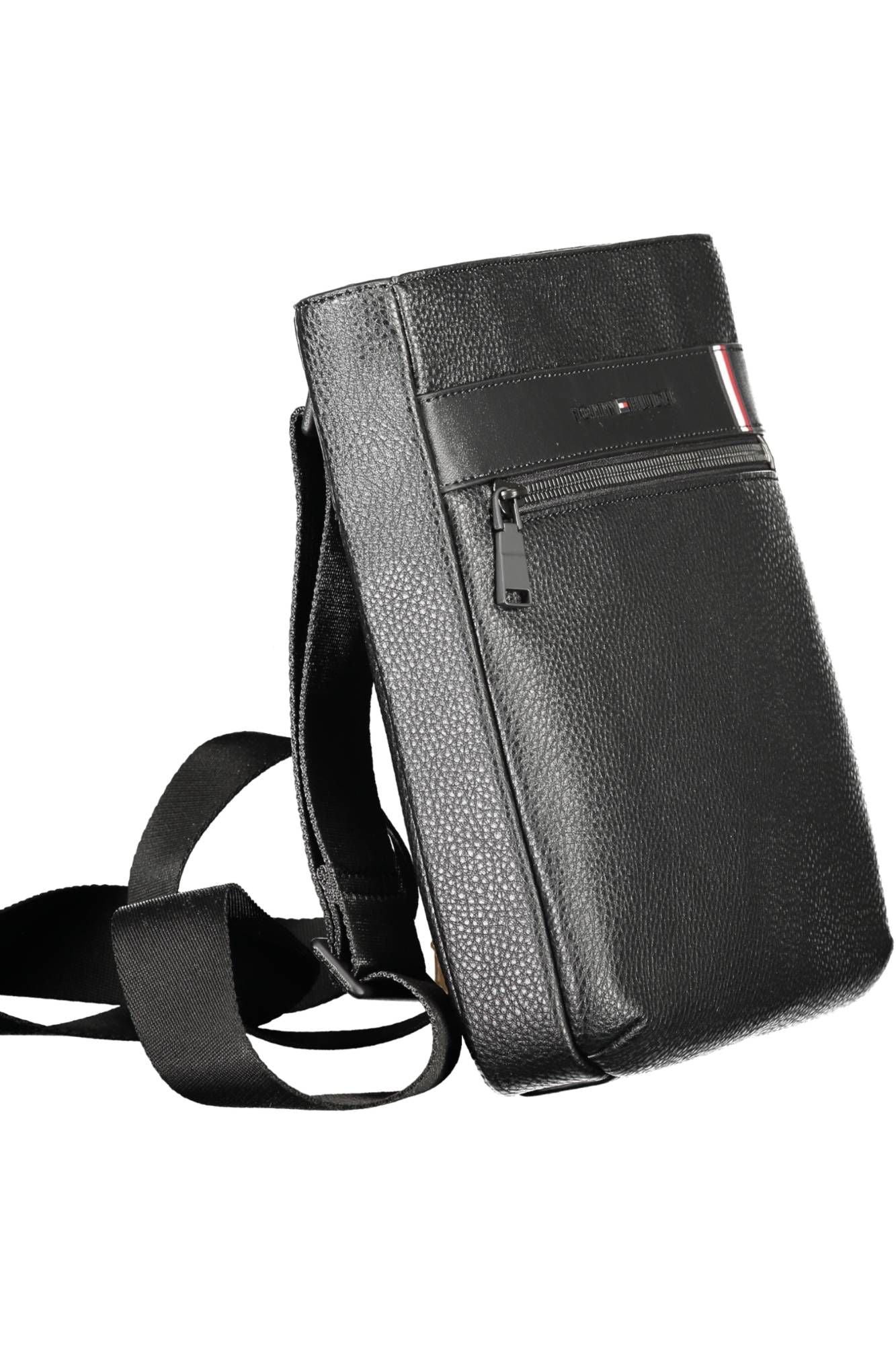 Black Polyurethane Men Shoulder Bag
