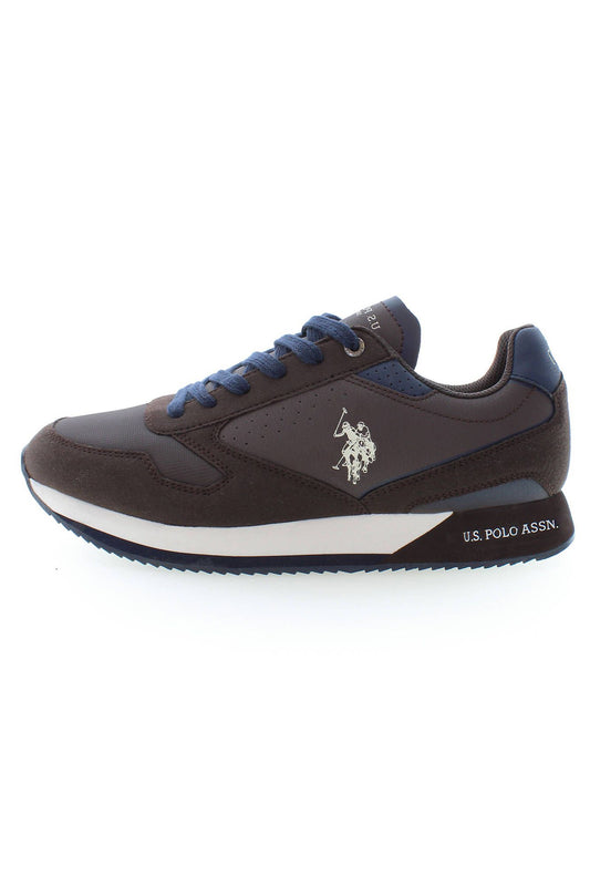 Brown Polyester Men Sneaker