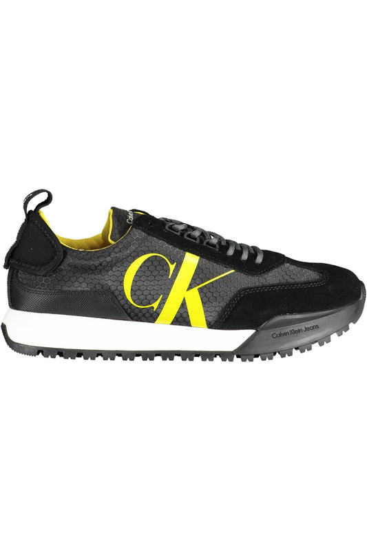 Black Polyester Men Sneaker