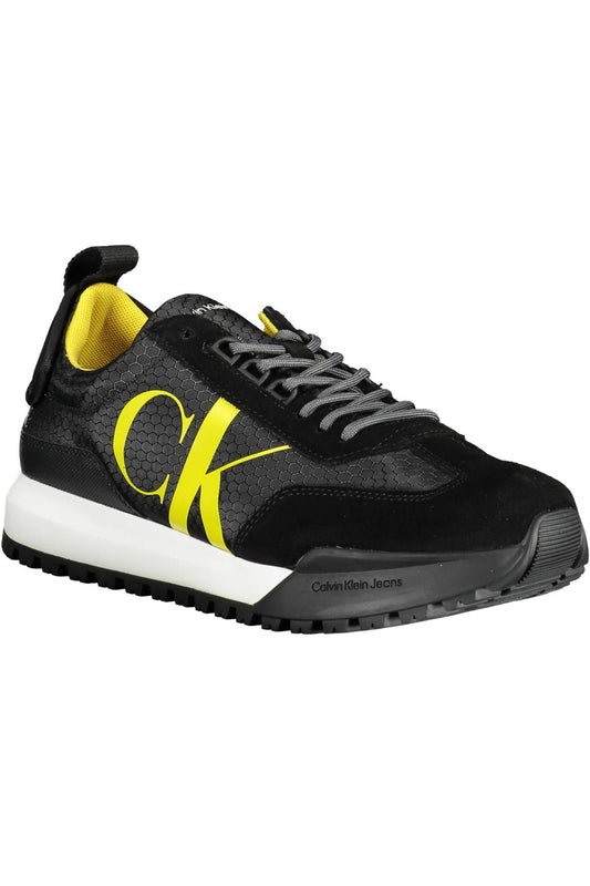 Black Polyester Men Sneaker