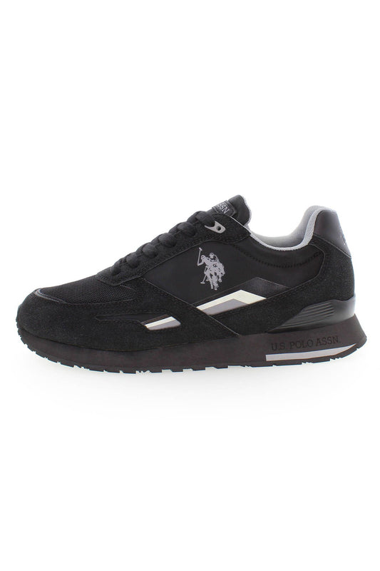 Black Polyester Men Sneaker