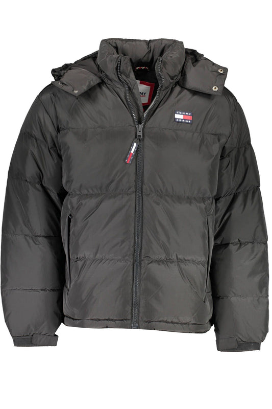 Black Polyester Men Jacket