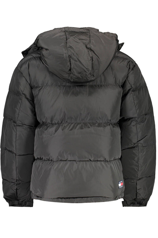 Black Polyester Men Jacket