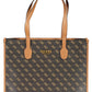 Brown Polyurethane Women Handbag
