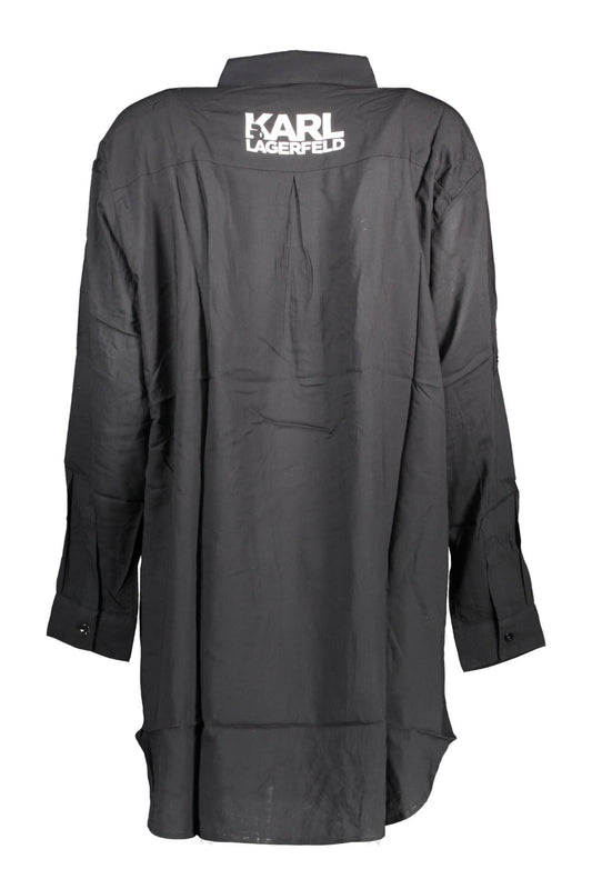 Black Viscose Women Shirt