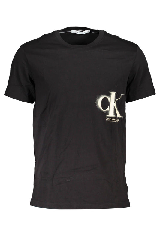 Black Cotton Men T-Shirt