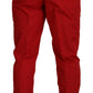 Elegant Slim Fit Crimson Chinos