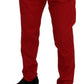 Elegant Slim Fit Crimson Chinos