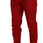 Elegant Slim Fit Crimson Chinos