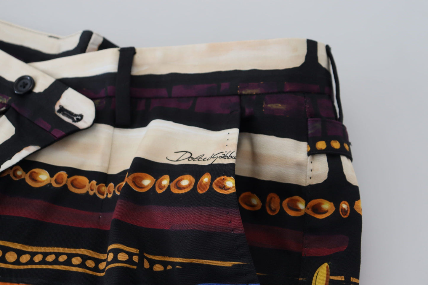 Slim Fit Caesar Print Chinos Trousers