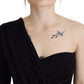 Elegant Black Sheath Wrap Wool Dress