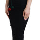 Elegant Embroidered Wool Bodycon Dress