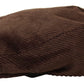 Elegant Cotton Newsboy Hat in Rich Brown