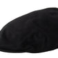 Elegant Black Cotton Newsboy Hat