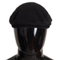 Elegant Black Cotton Newsboy Hat