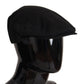 Elegant Black Cotton Newsboy Hat