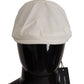 Chic White Newsboy Cap Cotton Blend