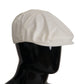 Chic White Newsboy Cap Cotton Blend